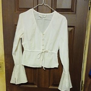 Younique White Button-Up Women's Top